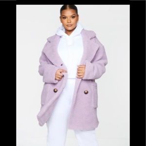 PrettyLittleThing Plus Oversized Borg Peacoat